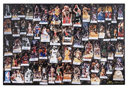 2013 NBA Legends of Basketball "We Made This Game" Blake Griffin Player Edition 1/1 Multi-Signed Framed 40x60 Original Collage Artwork With 60 Signatures By Erika King (Icon Art LOA & JSA)